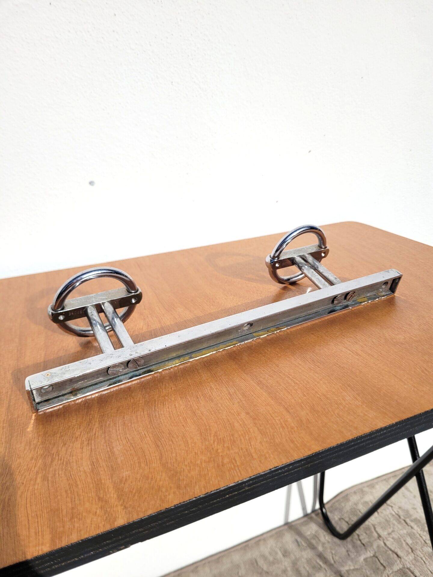 1950s chrome double wall-mounted coat rack
