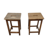 Pair of vintage wooden stools