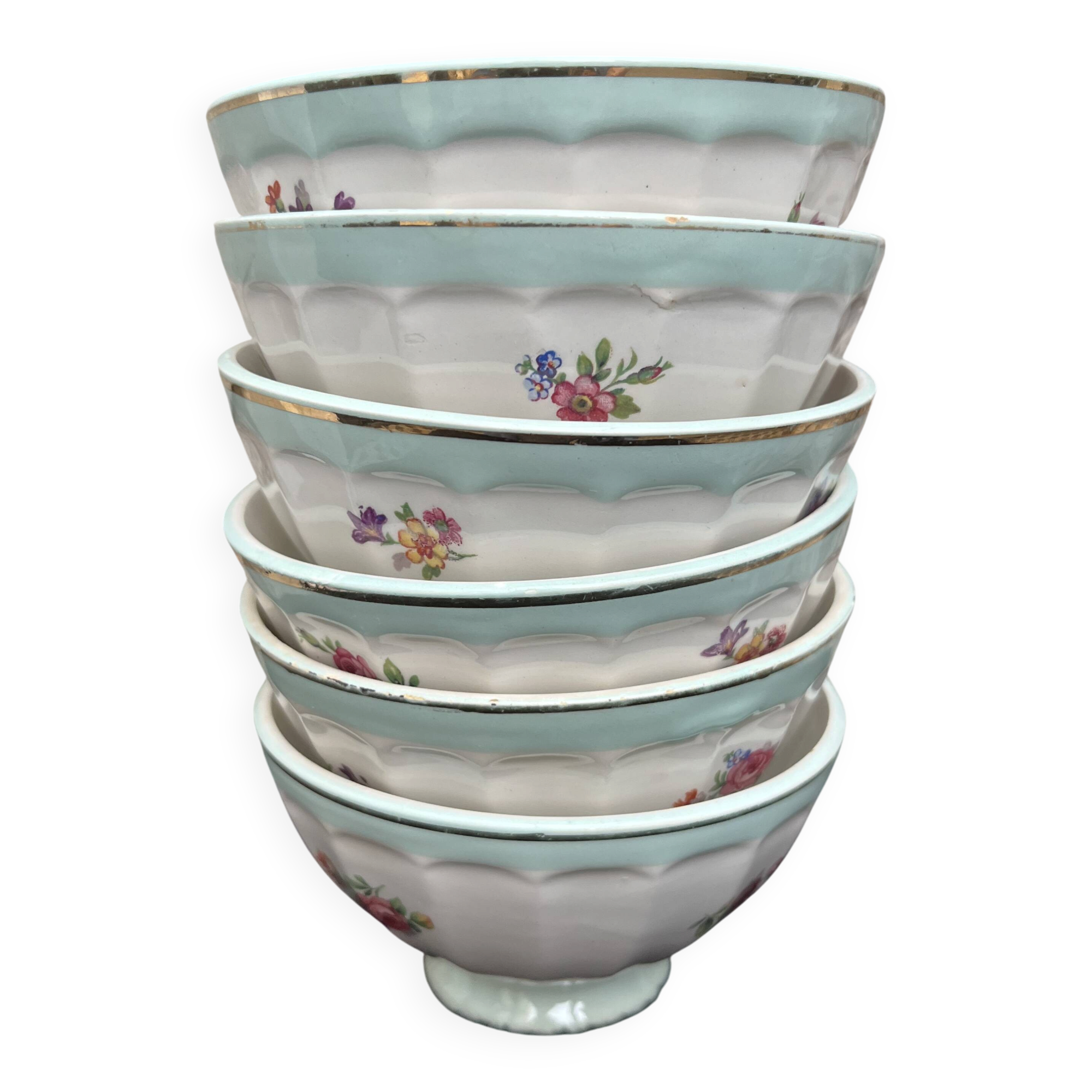 Set de 6 petits bols anciens Diam 10,5cm