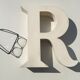 Metal r letter, metal sign