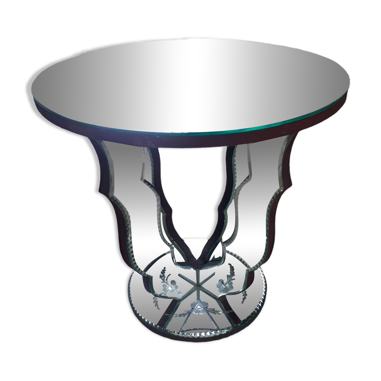 1930s mirrored pedestal table