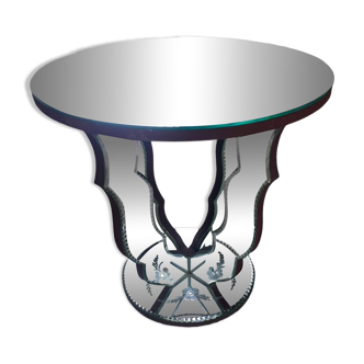 Table guéridon miroir 1930