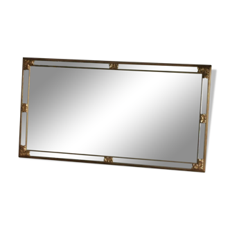 Miroir mural rectangulaire a pareclose biseaute art deco xxe bois dore mag