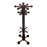 Portemanteau brutaliste en chêne sculpté de Charles Dudouyt