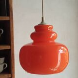 Orange opaline pendant light, 60s/70s