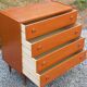 Commode en teck 4 tiroirs de style scandinave, années 70