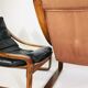 Pair of vintage leather armchairs, Sweden 1960's
