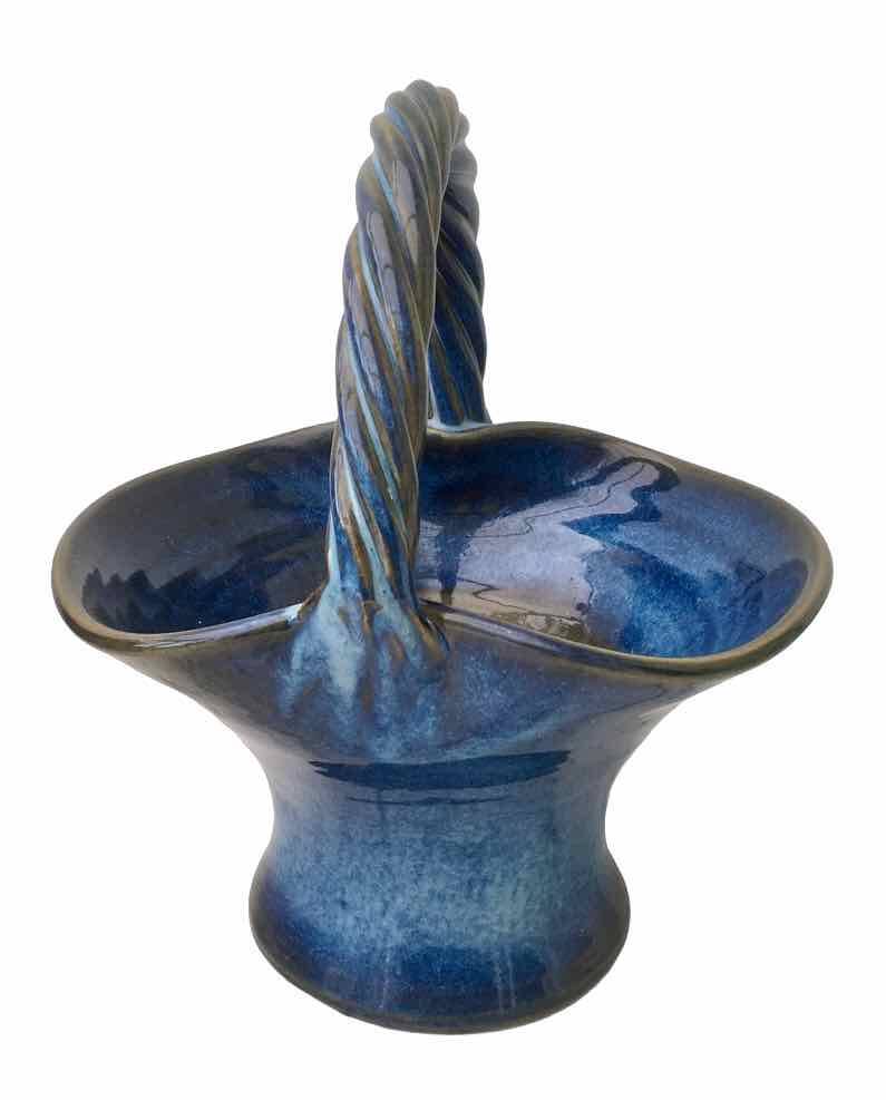 Basket pot cover, Vintage ceramic