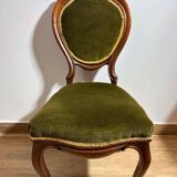 A pair of antique upholstered side chairs/Victorian balloon-back