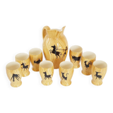 Service a orangeade grandjean jourdan vallauris ceramic faux-wood 1950 vi