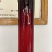 Large contemporary ruby red glass vase