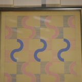 Gouache on paper original unique modernist work by Jean Boris Lacroix 1940s