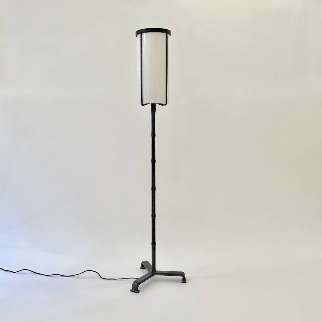Lampadaire cuir Jacques Adnet 1950s
