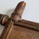 Grand miroir ancien en bois tourné style bambou, fin XIXe, 58 x 45 cm