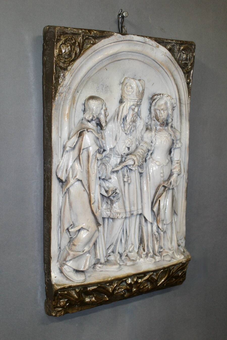 Bas relief religious scene in terracotta