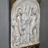 Bas relief religious scene in terracotta
