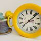 Horloge murale métal et verre années 80