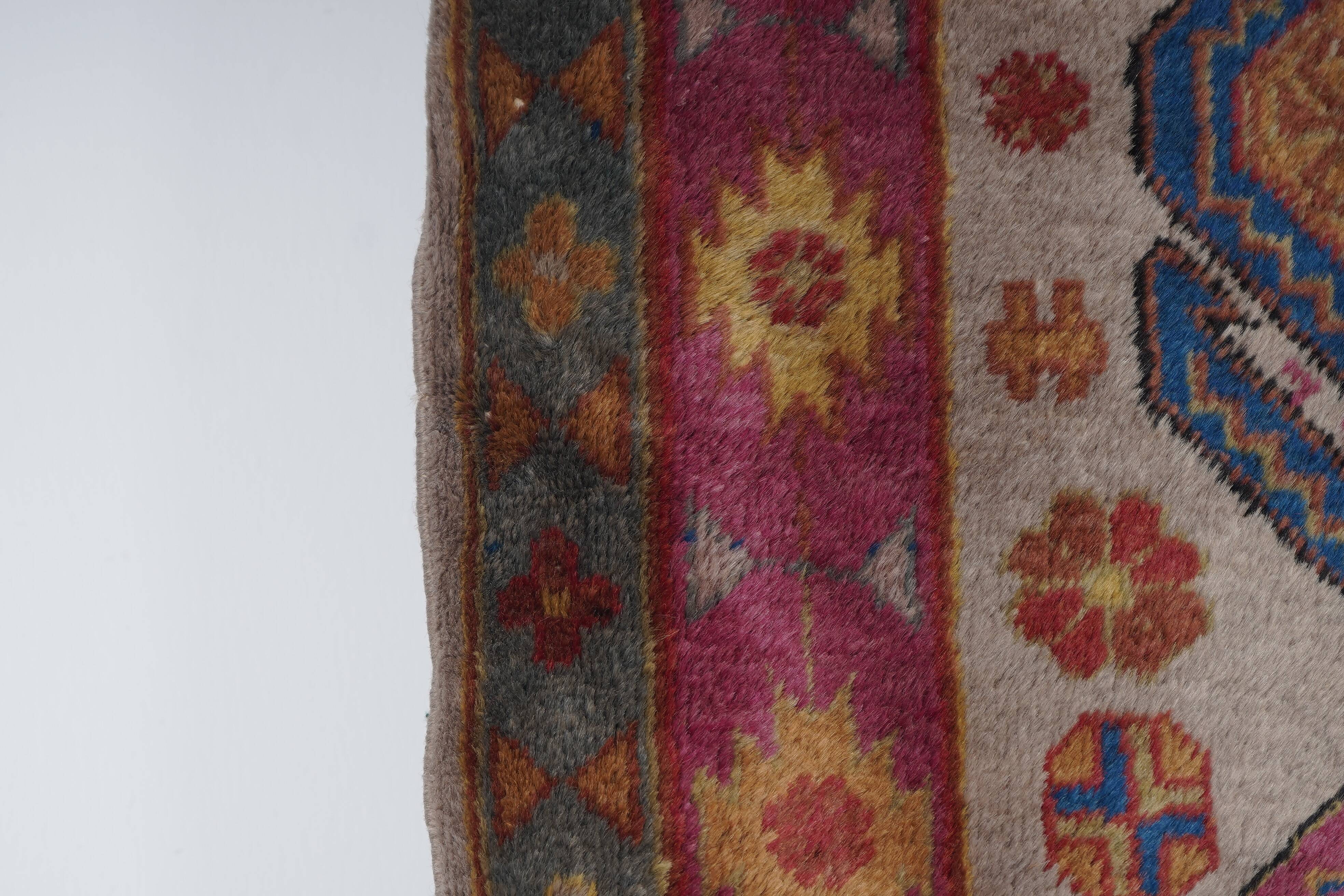 Vintage Turkish Oushak Handwoven Rug 70x335 cm