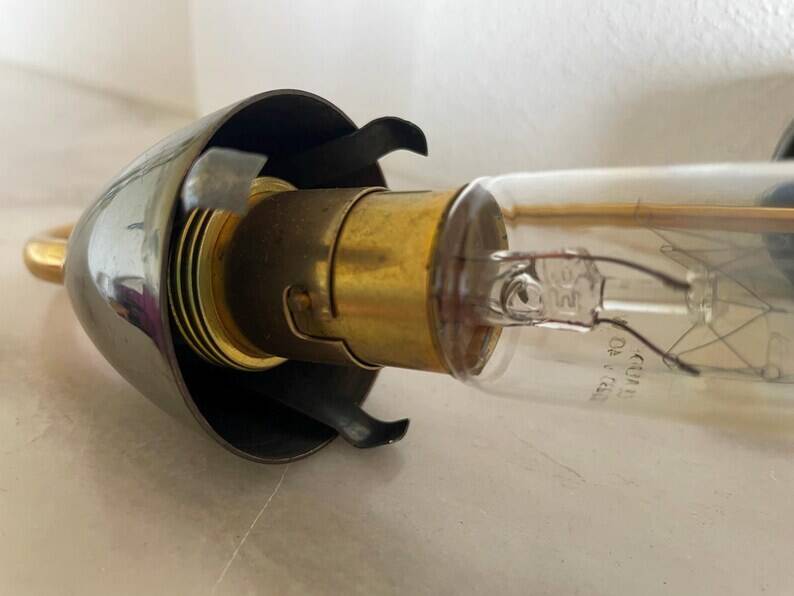 Vintage brass white Opaline Glass Wall Sconce