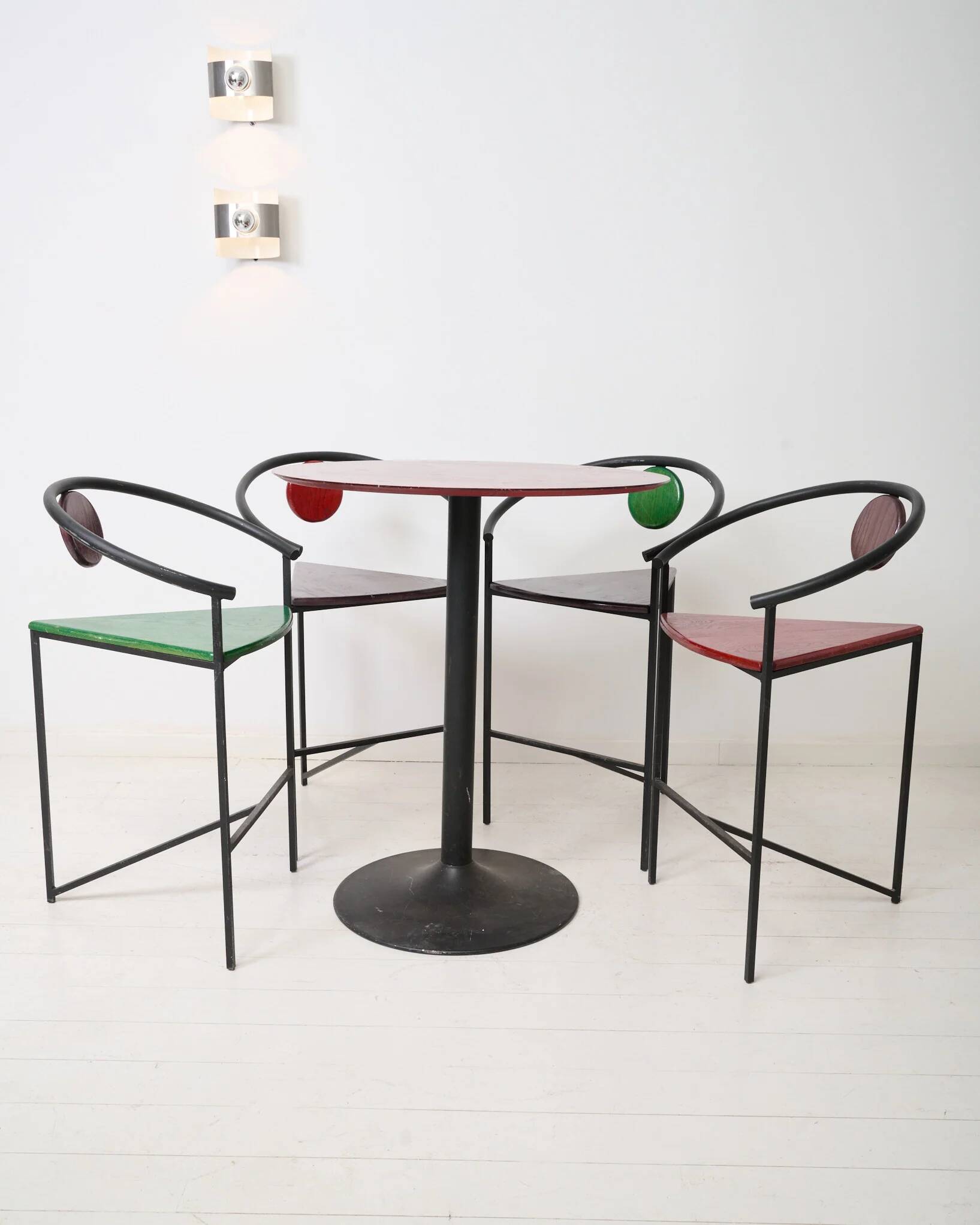 Bar chairs (4), Memphis, 1980