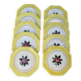 10 “Rivoli” dessert plates in Longwy earthenware
