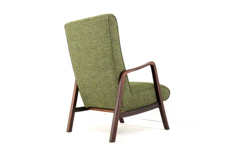 Knicos Armchair in Wengé with Green Upholstery | very rare dutch design