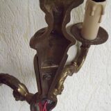 Pair of double Empire wall sconces in bronze from the French period with flame 5160.