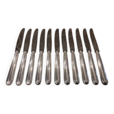 11 couteaux a lunch metal argente orfevre Ravinet coquille 18cm
