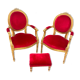 Pair of Louis XVI-style armchairs and one ottoman