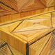 Chest bench, rattan marquetry, vintage 60's