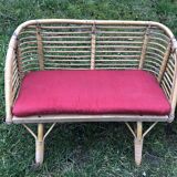 Bamboo rattan benches for kids vintage 60s