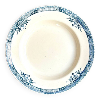 Assiette creuse Longchamp en terre de fer, service "Lily"