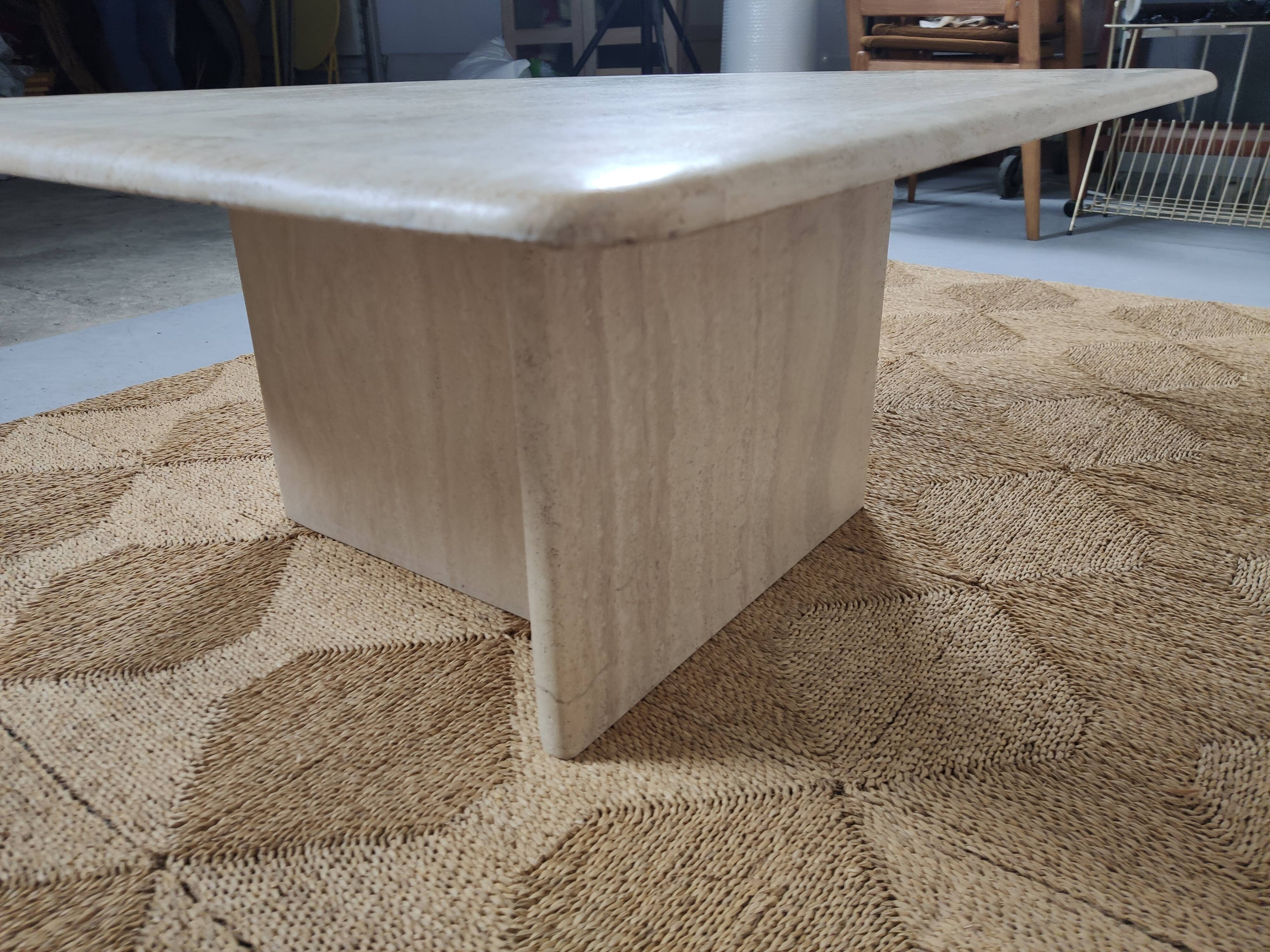 80s travertine coffee table