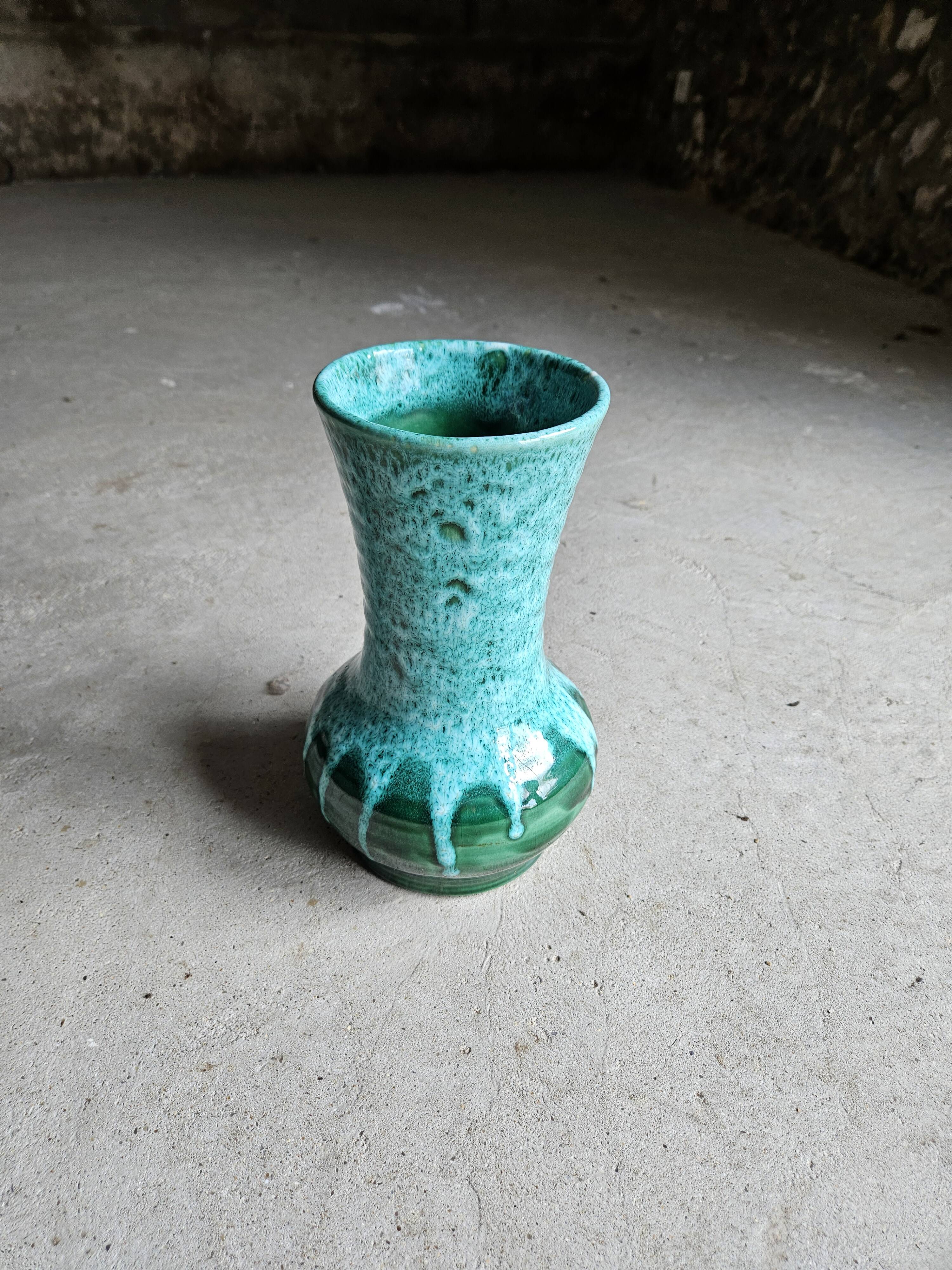 Green and blue lava ceramic pot pitcher