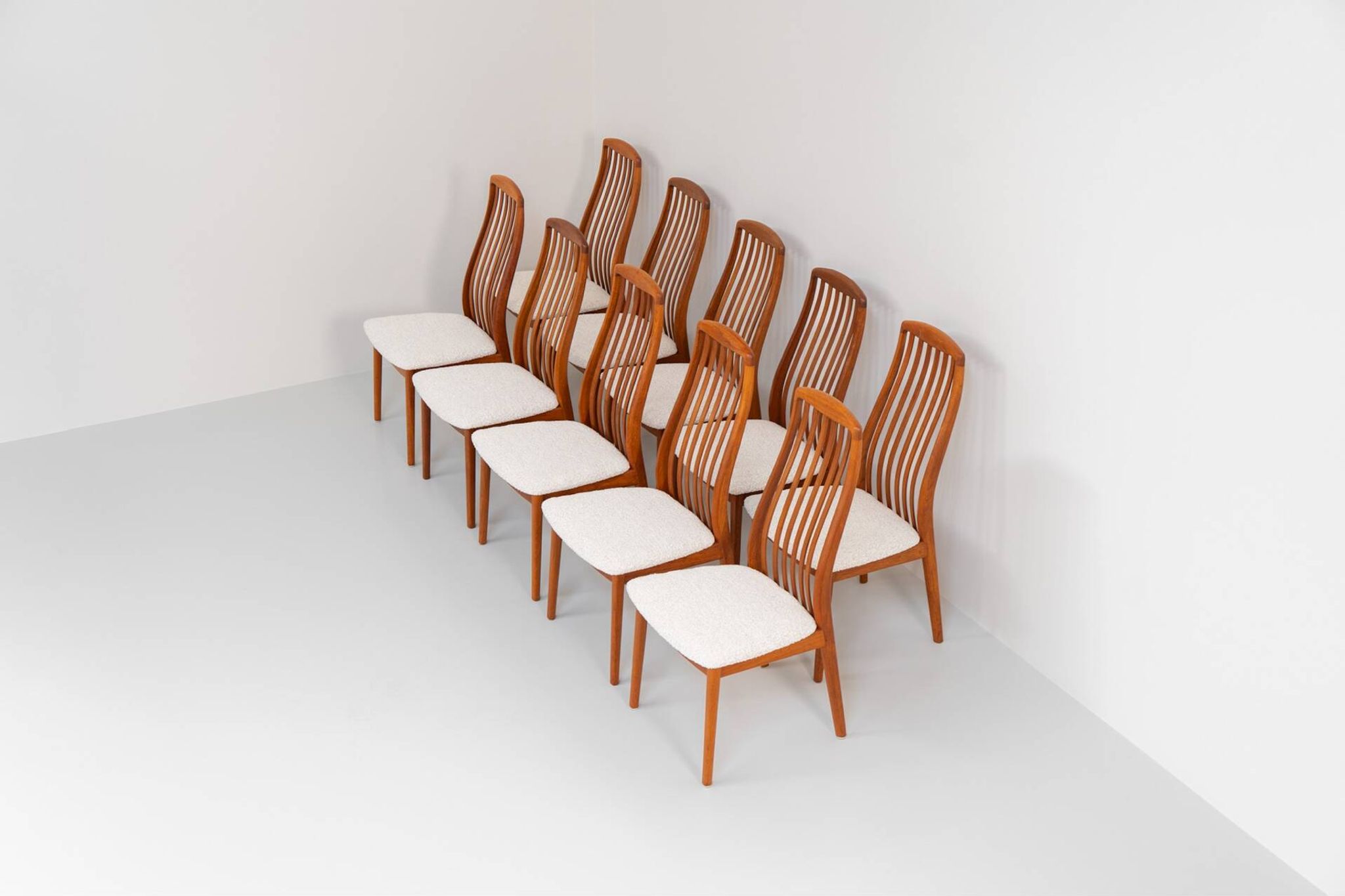 Set of 10 dining chairs by Kai Kristiansen for Schou Andersen (Denmark
