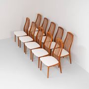 Set of 10 dining chairs by Kai Kristiansen for Schou Andersen (Denmark