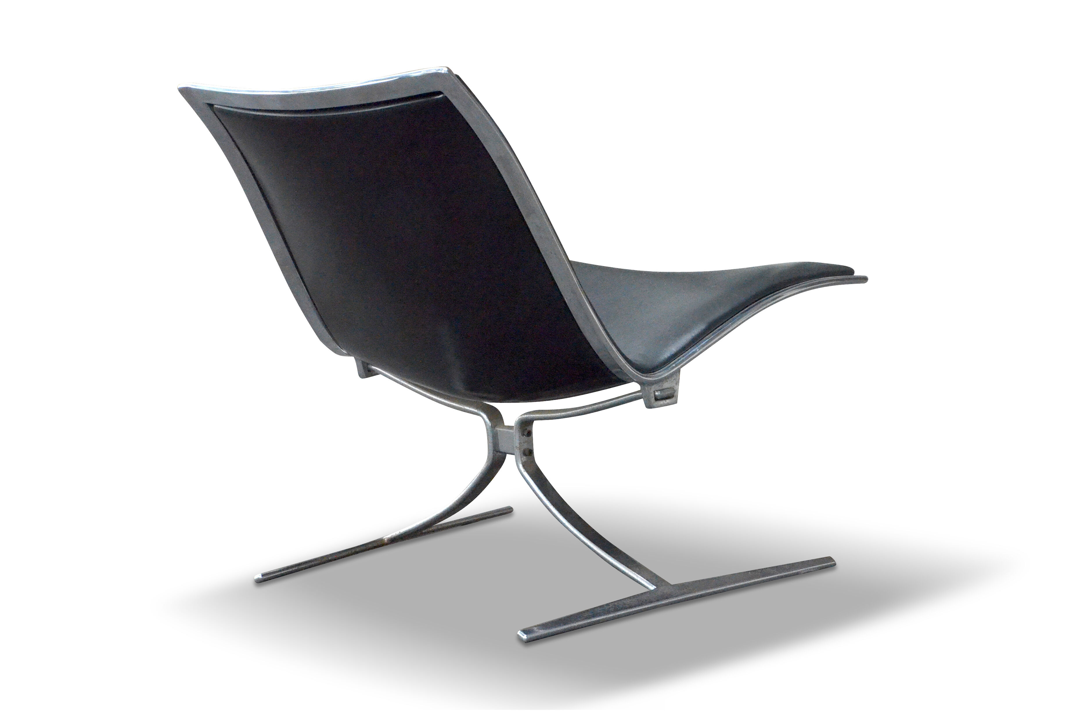 Armchair "Skater" by Jorgen Kastholm for KILL black leather 1st edition