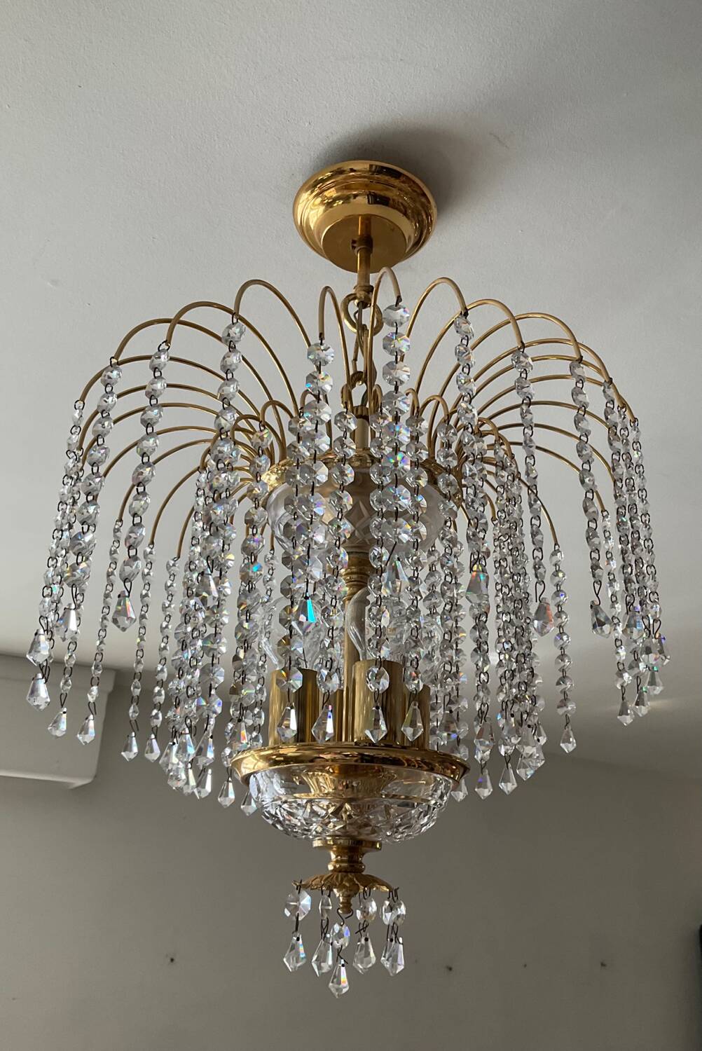 60s-70s crystal tassel cascade chandelier