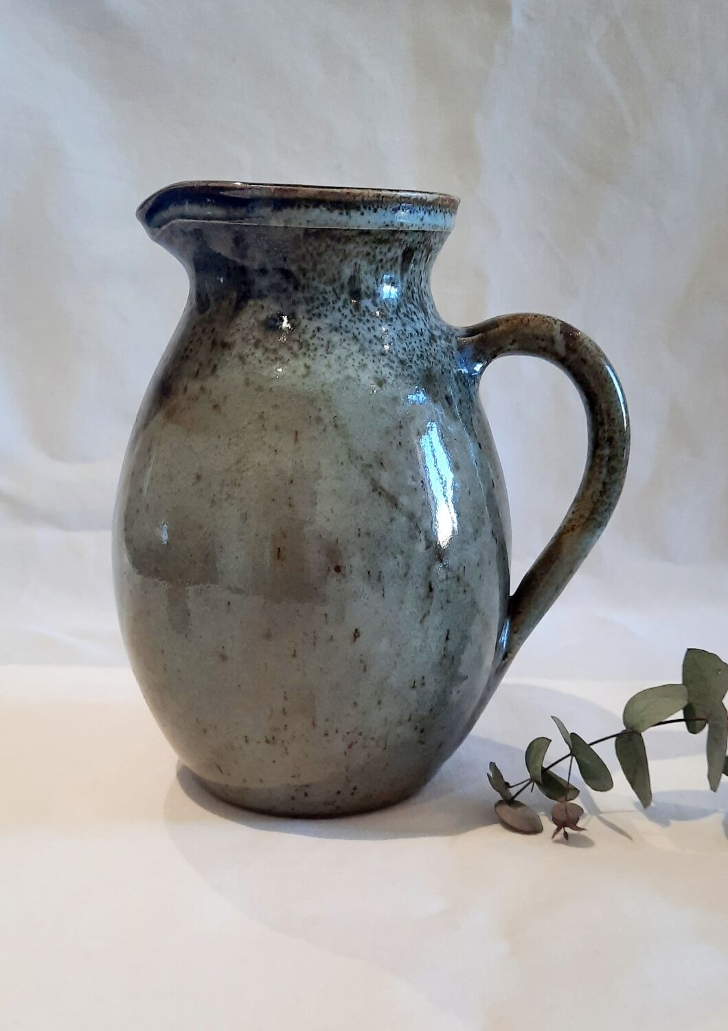 Vintage glazed stoneware pitcher