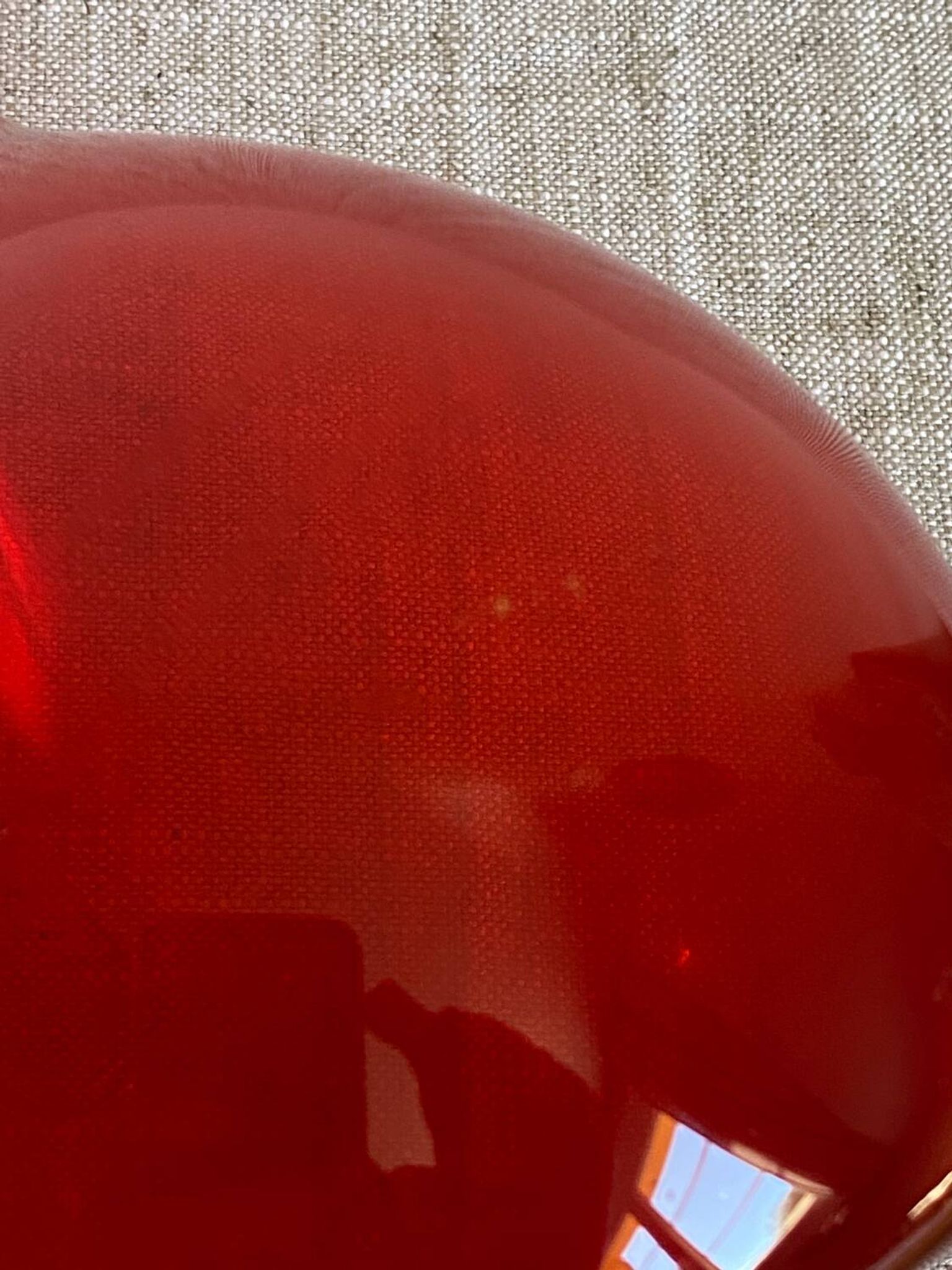 Red glass vase