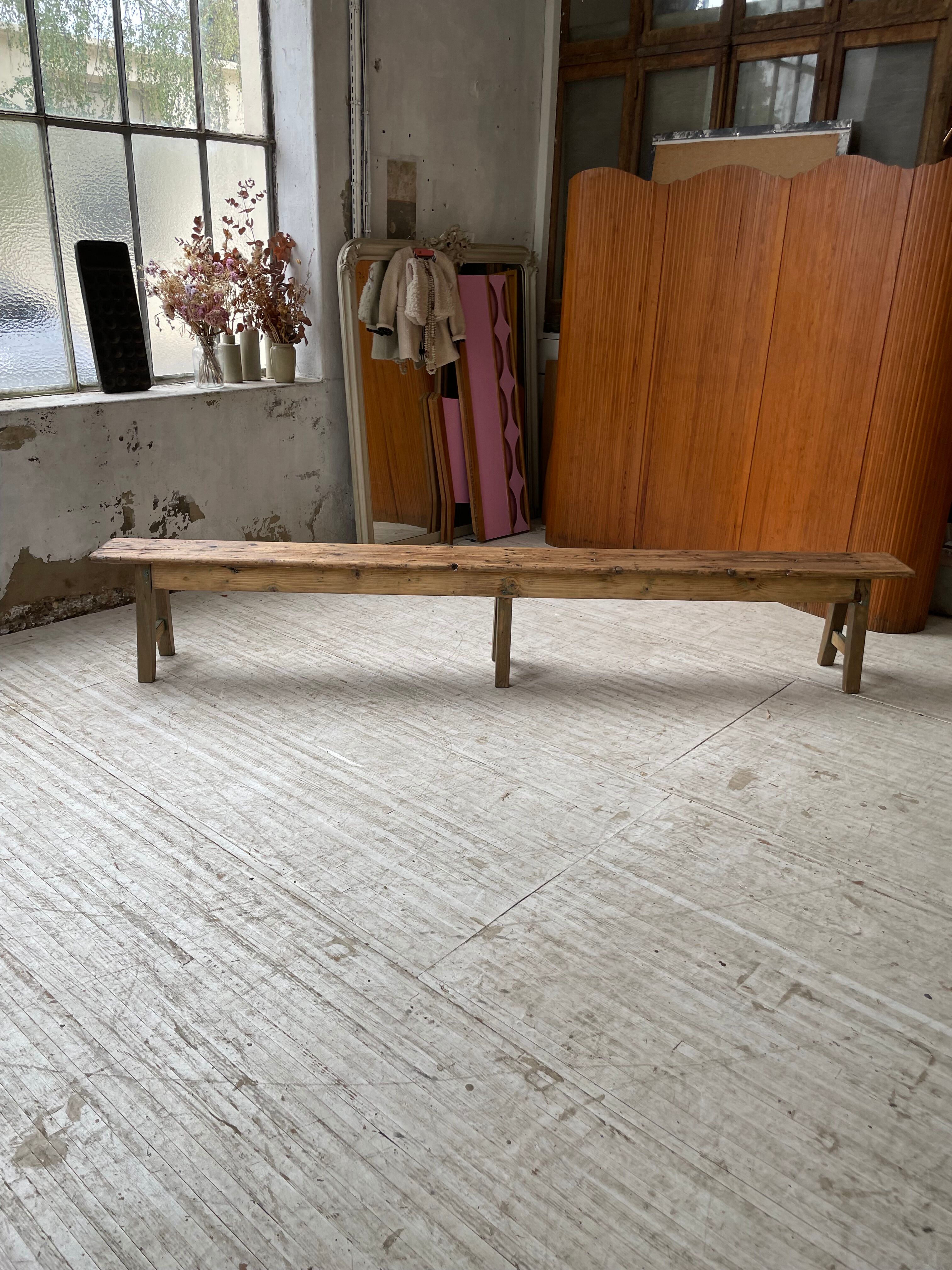 Pine farmhouse bench 280 cm