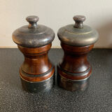 Duo pepper and salt shaker palace silver wood peugeot