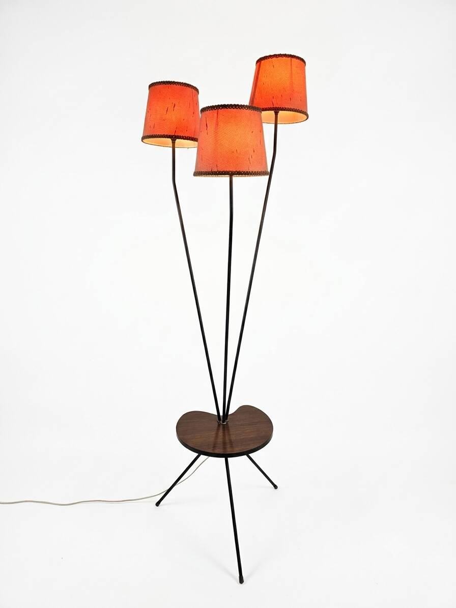 1950s/60s tripod floor lamp with 3 lights.