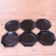 6 black Arcoroc Octime dessert plates, vintage, France