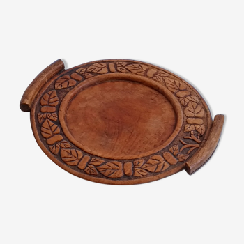 Carved wooden tray 40cm