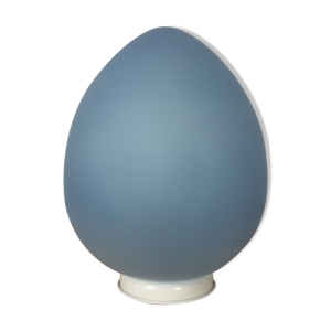 Lampe œuf pop en verre bleu 80's