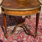 Table de milieu marqueterie et bronze époque Napoléon III - XIXe