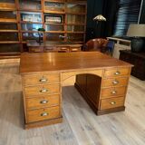 Antique oak partner desk