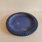 Ceramic plate, from Danish Knapstrup, in beautiful blue glaze.