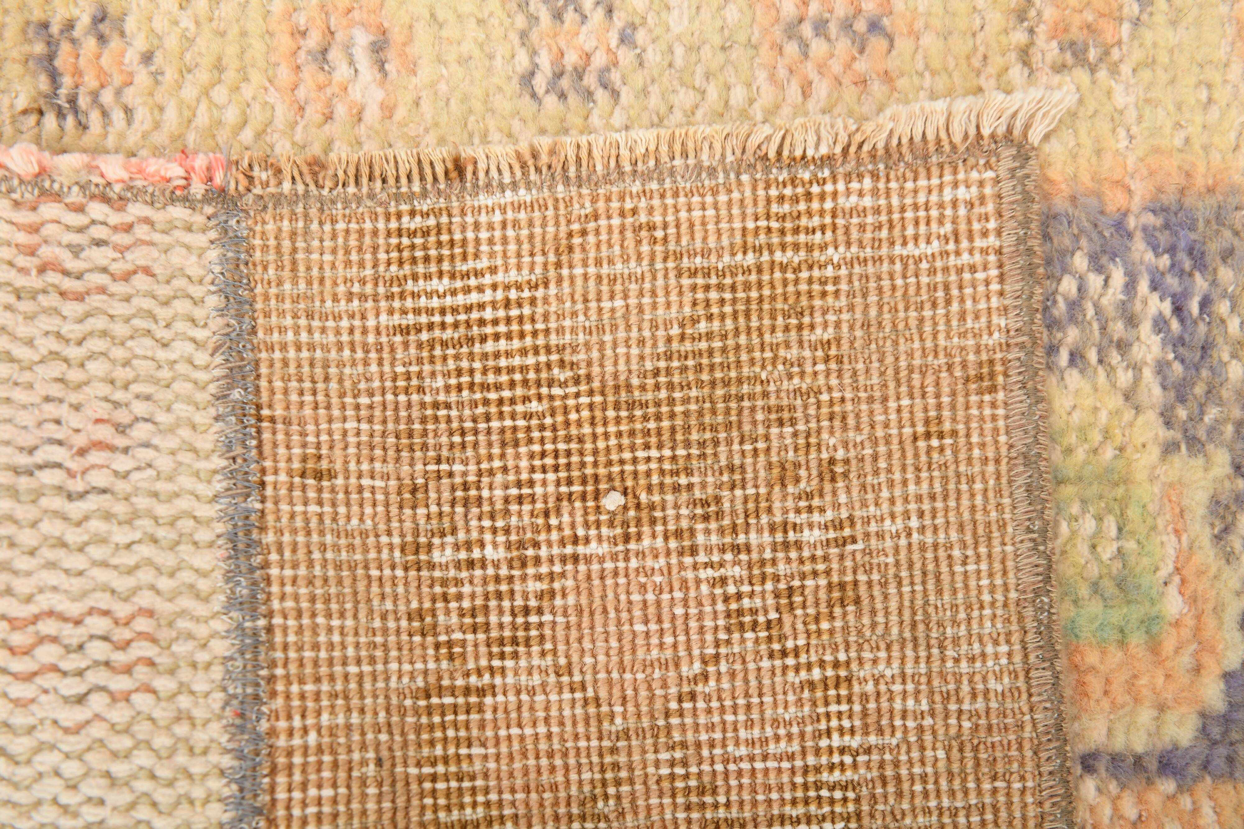 Tapis de couloir vintage pêche et crème 2x8, 57x246 cm